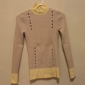 Reiss Beige and Yellow Turtleneck Sweater